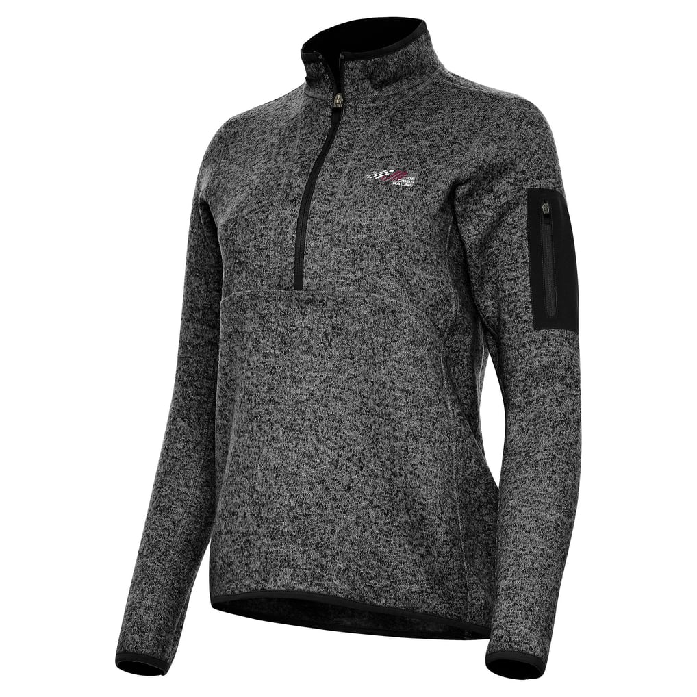  Joe Gibbs Racing Antigua Women's Fortune 1/2-Zip Pullover Top - Heather Black